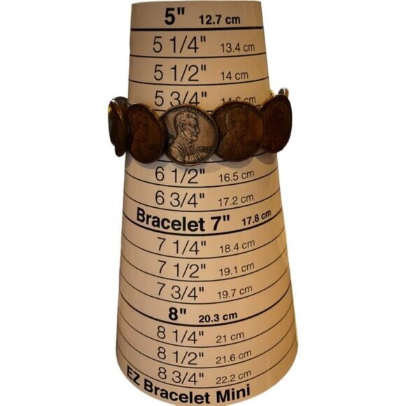 Vintage 1970-1980 Penny Coin Cuff Bracelet With Abraham Lincoln Design - Picture 2 of 5